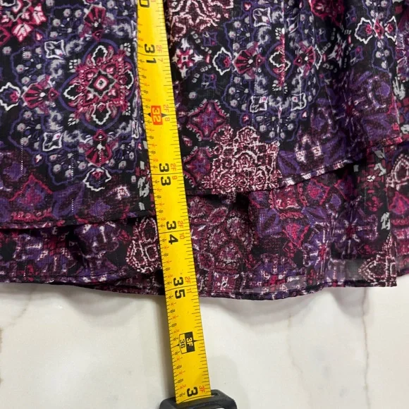 MICHAEL Michael Kors patchwork Georgette smock-waist Floral Long Sleeve Dress - Picture 14 of 14